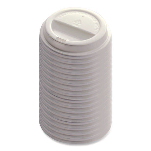 Image of Emerald Universal Sip Through Plastic Hot Cup Lid, Fits All Sizes, White, 50/Pack, 20 Packs/Carton