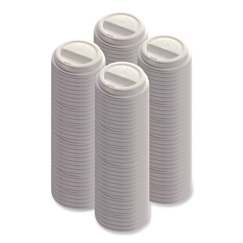 Image of Emerald Universal Sip Through Plastic Hot Cup Lid, Fits All Sizes, White, 50/Pack, 20 Packs/Carton