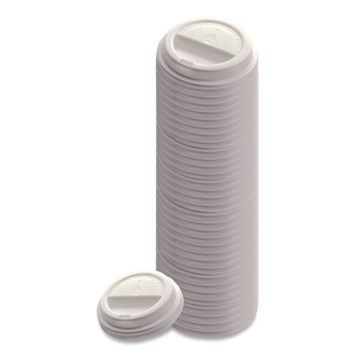 Image of Emerald Universal Sip Through Plastic Hot Cup Lid, Fits All Sizes, White, 50/Pack, 20 Packs/Carton