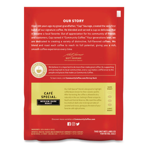 Image of Community Coffee® Cafe Special, 2.5 oz Packet, 40/Carton