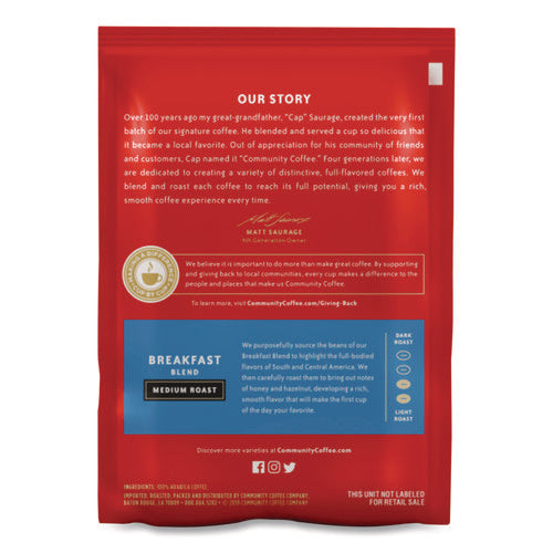 Image of Community Coffee® Breakfast Blend, 2.5 oz Packet, 40/Carton