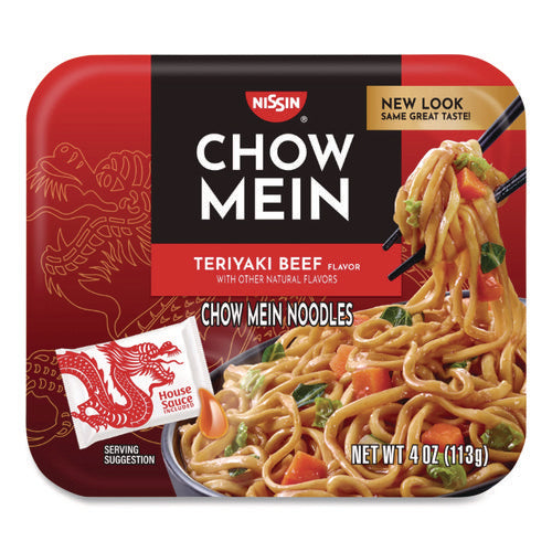 Image of Nissin® Teriyaki Beef Chow Mein Noodles, 4 oz Bowl, 8/Carton