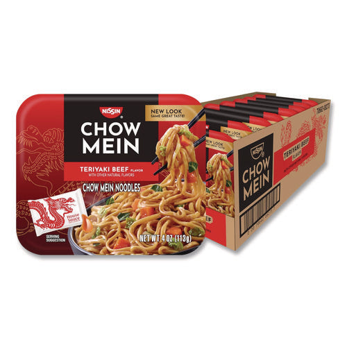 Image of Nissin® Teriyaki Beef Chow Mein Noodles, 4 oz Bowl, 8/Carton