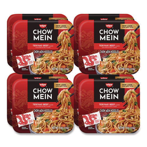 Image of Nissin® Teriyaki Beef Chow Mein Noodles, 4 oz Bowl, 8/Carton