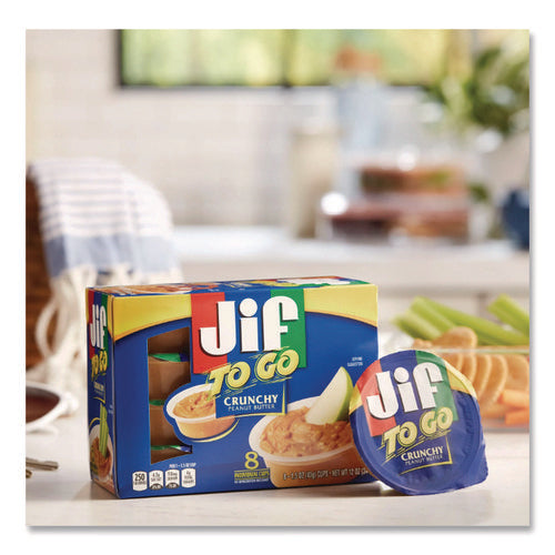 Image of Jif To Go® Spreads, Crunchy Peanut Butter, 1.5 oz Cup, 8/Box