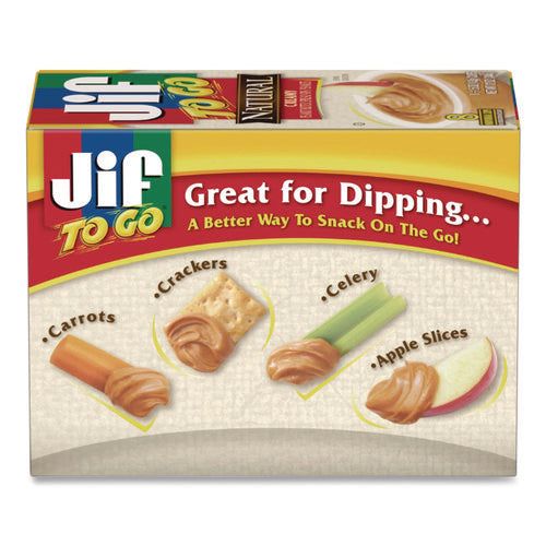 Image of Jif To Go® Spreads, Natural Creamy Peanut Butter, 1.5 oz Cup, 8/Box
