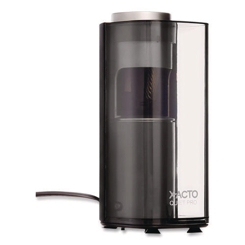 Image of X-ACTO® Model 1612 Quiet Pro Electric Pencil Sharpener, Ac-Powered, 3 X 5 X 9, Black/silver/smoke