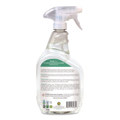 Image of ECOS® PRO Parsley Plus All-Purpose Kitchen and Bathroom Cleaner, 32 oz Spray Bottle