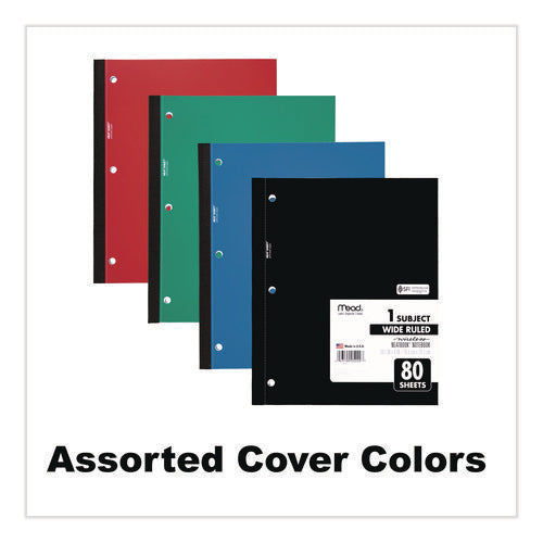 Image of Mead® Wireless Neatbook Notebook, 1-Subject, Wide/Legal Rule, Randomly Assorted Cover Color, (80) 10.5 x 8 Sheets