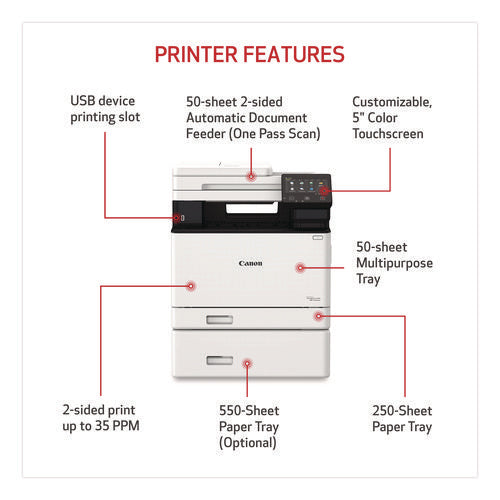 Image of Canon® imageCLASS MF753Cdw Wireless Multifunction Laser Printer, Copy/Fax/Print/Scan