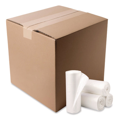 Image of Pitt Plastics Eco Strong Plus Can Liners, 33 gal, 13 mic, 33" x 39", Natural, Perforated Roll, 250/Carton