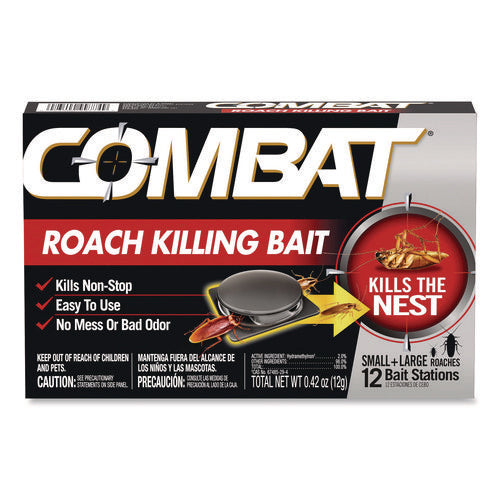 Image of Combat® Roach Bait Insecticide, 0.42 oz, 12/Pack, 10 Packs/Carton