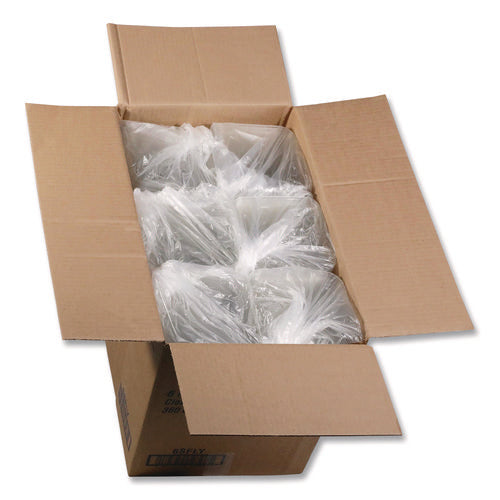 Image of Pactiv Evergreen EarthChoice Recycled PET Container Lid, for 6" Square RPET Containers, 6.25 x 0.39 x 6.25, Clear, Plastic, 360/Carton