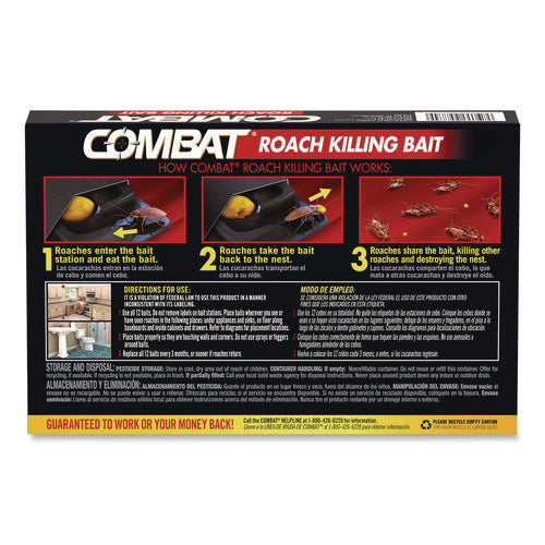Image of Combat® Roach Bait Insecticide, 0.42 oz, 12/Pack, 10 Packs/Carton