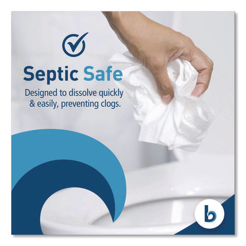 Image of Boardwalk® 2-Ply Toilet Tissue, Septic Safe, White, 400 Sheets/Roll, 96 Rolls/Carton