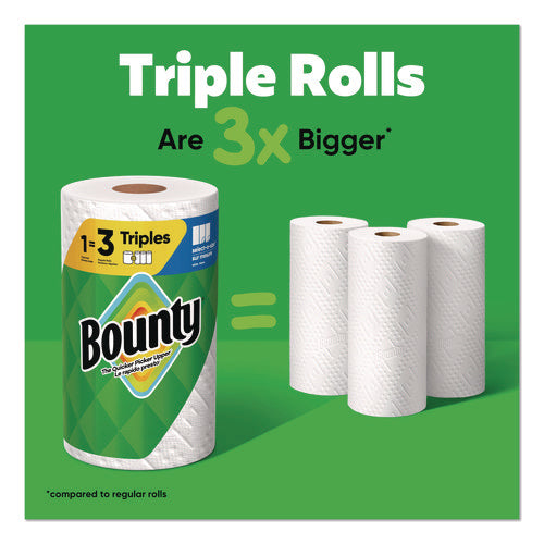 Image of Bounty® Select-a-Size Kitchen Roll Paper Towels, 2-Ply, 5.9 x 11, White, 123 Sheets/Triple Roll, 6 Rolls/Carton