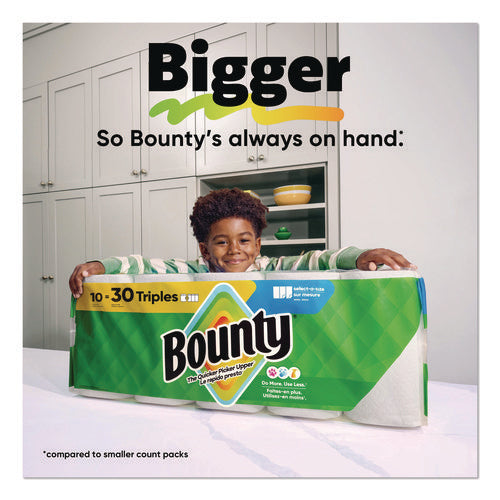 Image of Bounty® Select-a-Size Kitchen Roll Paper Towels, 2-Ply, 5.9 x 11, White, 123 Sheets/Triple Roll, 6 Rolls/Carton