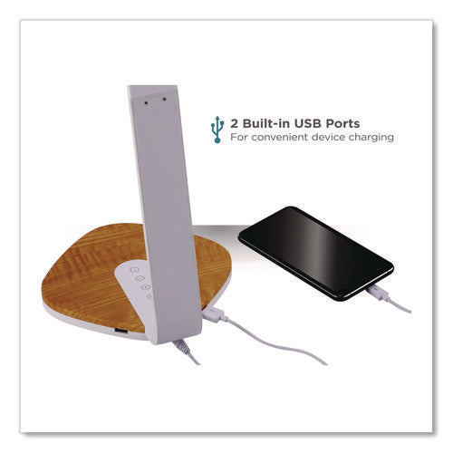 Image of BLACK+DECKER LED Desk Lamp, White/Wood