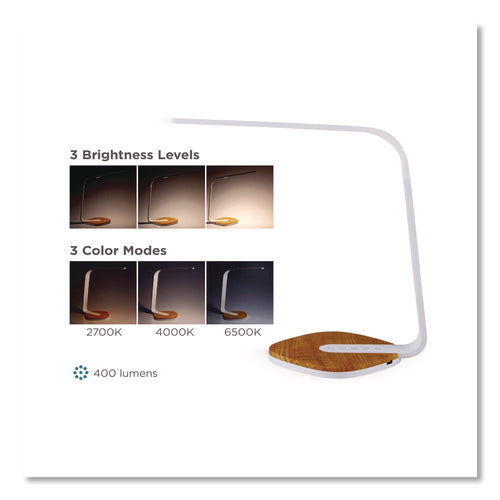 Image of BLACK+DECKER LED Desk Lamp, White/Wood