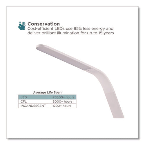 Image of BLACK+DECKER LED Desk Lamp, White/Wood