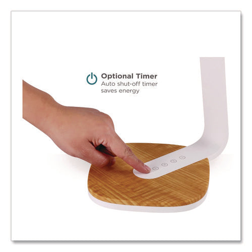 Image of BLACK+DECKER LED Desk Lamp, White/Wood