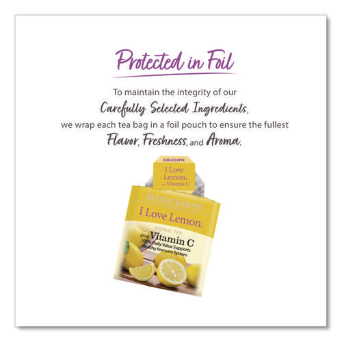 Image of Bigelow® I Love Lemon Herbal Tea, 0.06 Oz Tea Bag, 28/box