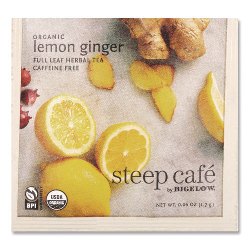 Image of Bigelow® Steep Cafe Organic Herbal Tea, Lemon Ginger, 50 Bags/carton