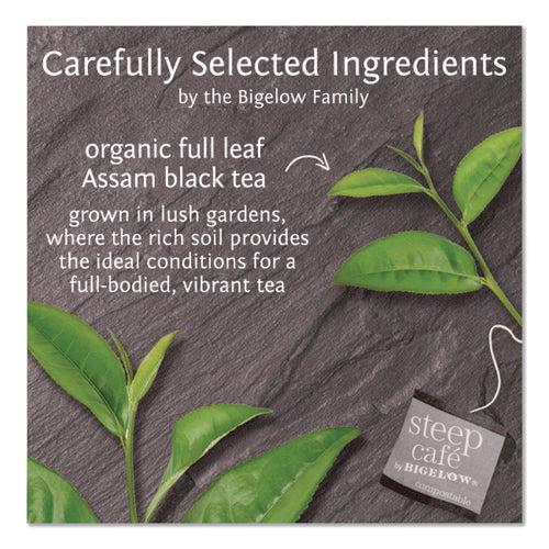 Image of Bigelow® steep Cafe Organic Black Tea, English Breakfast, 50 Bags/Carton