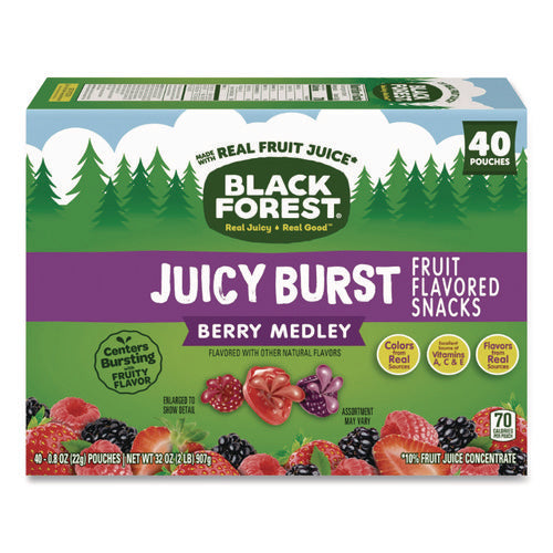 Image of Black Forest® Juicy Burst Fruit Flavored Snack, Berry Medley, 32 Oz, 40/box