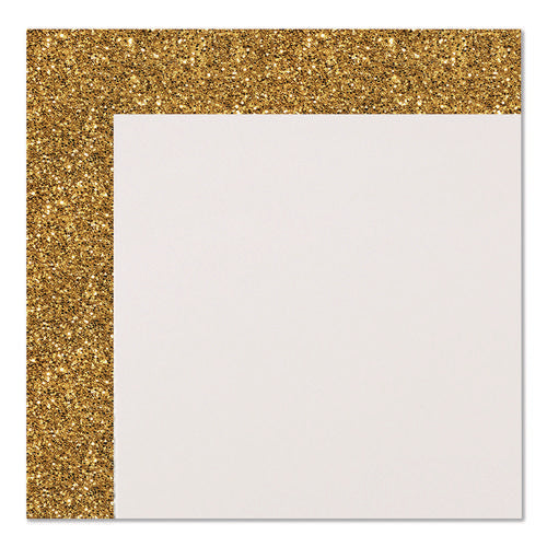 Image of Royal Brites Glitter Poster Board, 22" x 28", Heavyweight, White with Gold Border, 25/Pack