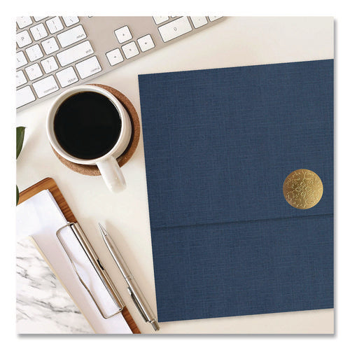 Image of Geographics® Tri-Fold Certificate Holder, 9.25 x 12.5, Navy Blue, 5/Pack
