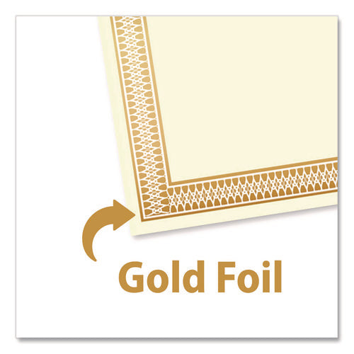 Image of Geographics® Award Certificates, 8.5 x 11, Ivory with Traditional Gold Border, 100/Pack