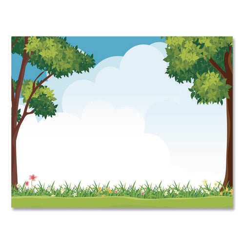 Image of Geographics® Tree Free Award Certificates, 8.5 x 11, Green/Brown/Blue, with Outside Scene Border, 15/Pack