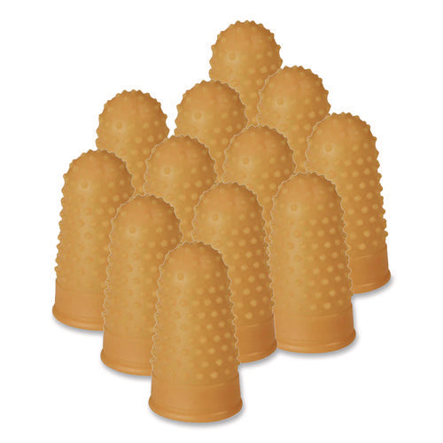 Image of COSCO Fingertip Pads, Size 12, Large, Amber, 12/Pack