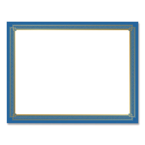 Image of Geographics® Tree Free Award Certificates, 8.5 x 11, White with Elegant Blue/Gold Border, 15/Pack