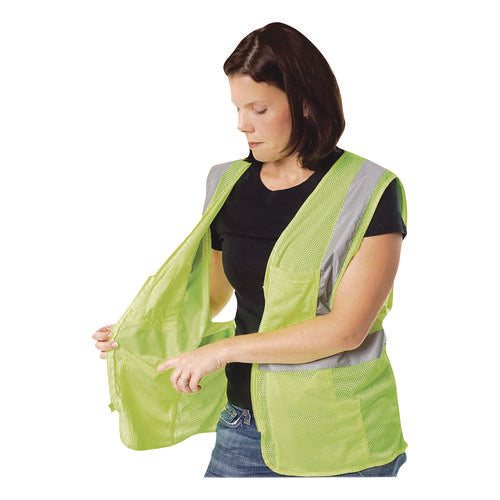 Image of PIP Zipper Safety Vest, X-Large, Hi-Viz Lime Yellow