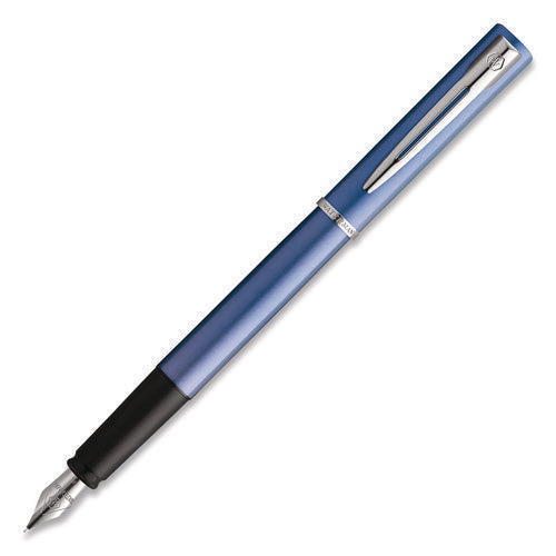 Image of Waterman Allure Fountain Pen, Fine Point , Blue Ink, Silver/Black Barrel