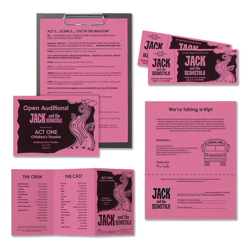 Image of Astrobrights® Color Paper, 24 lb Bond Weight, 11 x 17, Pulsar Pink, 500/Ream