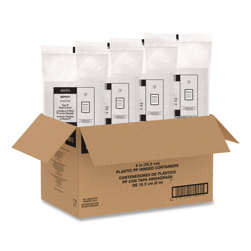 Image of Dart® Microwaveable Hinged Containers, ProPlanet, 6.31 x 6.31 x 3, Clear, Plastic, 300/Carton