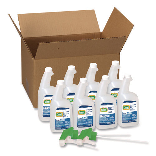 Image of Comet® Disinfecting Cleaner with Bleach, Fresh Scent, 32 oz Bottles, 8 Bottles and 2 Trigger Sprayers/Carton