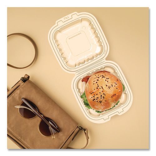Image of Dart® Microwaveable Hinged Containers, ProPlanet, 6.31 x 6.31 x 3, Clear, Plastic, 300/Carton