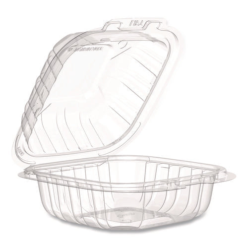 Image of Dart® Microwaveable Hinged Containers, ProPlanet, 6.31 x 6.31 x 3, Clear, Plastic, 300/Carton