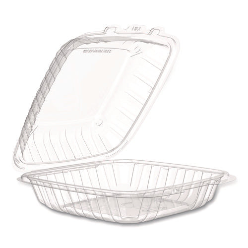 Image of Dart® Microwaveable Hinged Containers, ProPlanet, 9 x 8.75 x 3, Clear, Plastic 150/Carton