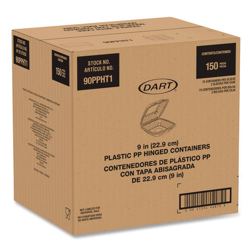 Image of Dart® Microwaveable Hinged Containers, ProPlanet, 9 x 8.75 x 3, Clear, Plastic 150/Carton