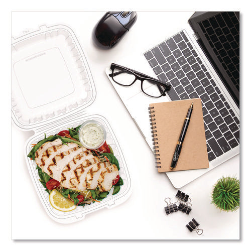 Image of Dart® Microwaveable Hinged Containers, ProPlanet, 9 x 8.75 x 3, Clear, Plastic 150/Carton