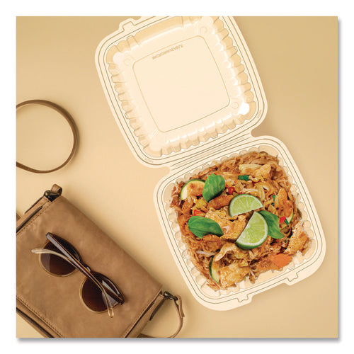 Image of Dart® Microwaveable Hinged Containers, ProPlanet, 9 x 8.75 x 3, Clear, Plastic 150/Carton