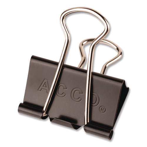 Image of ACCO Binder Clips, Medium, Black/silver, Dozen