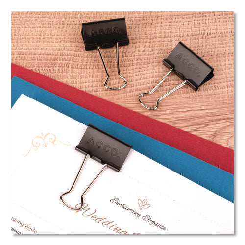 Image of ACCO Binder Clips, Medium, Black/silver, Dozen