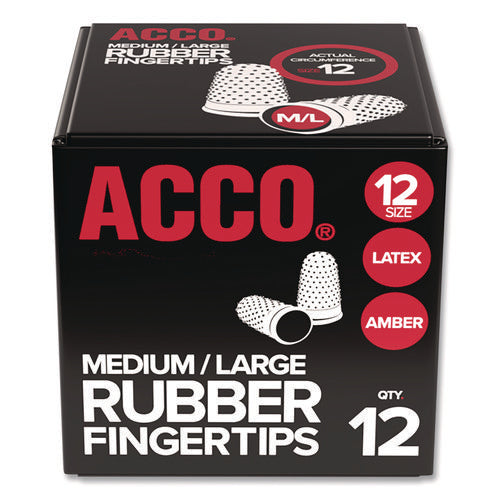 Image of Swingline® Rubber Finger Tips, 12 (medium-Large), Amber, Dozen