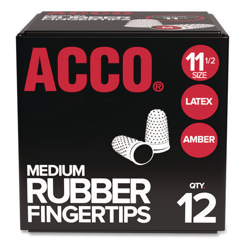 Image of Swingline® Rubber Finger Tips, 11 1/2 (medium), Amber, Dozen